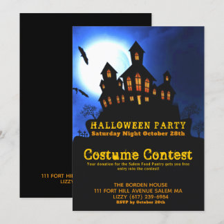 Invitación Fiesta de disfraces de Halloween en la casa perdid
