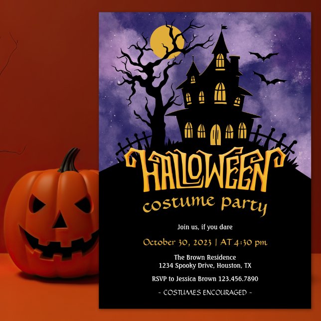 Invitación Fiesta de disfraces de Halloween en la casa perdid (Subido por el creador)