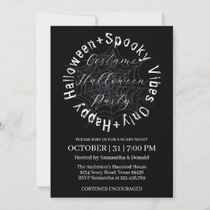 Invitación Fiesta de disfraces de Halloween en la web de arañ