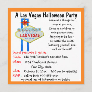 Invitación Fiesta de disfraces de Halloween en Las Vegas