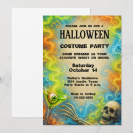 Invitación Fiesta de disfraces de Halloween espeluznante vint