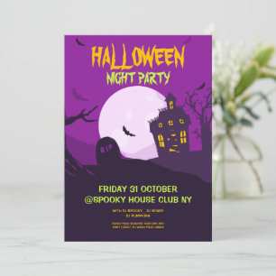 Invitación fiesta de disfraces de Halloween, fiesta de noche 