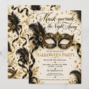 Invitación Fiesta de disfraces de Halloween Glamurosa