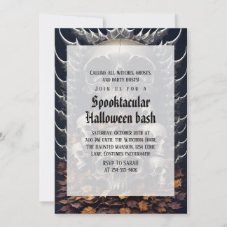 Invitación Fiesta de disfraces de Halloween gótico vintage es