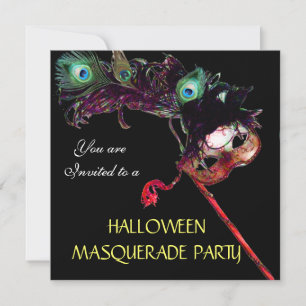 Invitación FIESTA DE DISFRACES DE HALLOWEEN,Negro