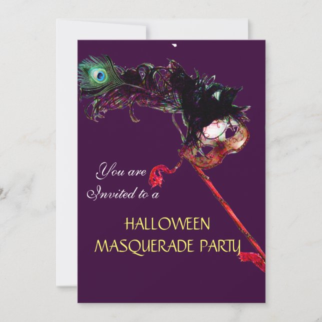 Invitación FIESTA DE DISFRACES DE HALLOWEEN,Negro (Anverso)