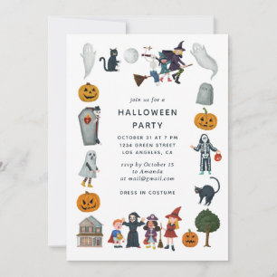 Invitación Fiesta de disfraces de Halloween   Niños personali