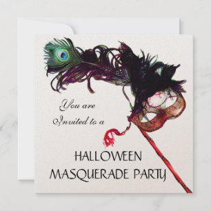Invitación FIESTA DE DISFRACES DE HALLOWEEN,Oro Negro