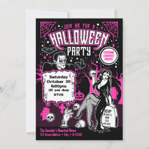 Invitación Fiesta de disfraces de Halloween para adultos de h