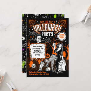 Invitación Fiesta de disfraces de Halloween para adultos de h
