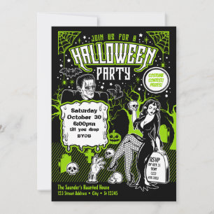 Invitación Fiesta de disfraces de Halloween para adultos de h