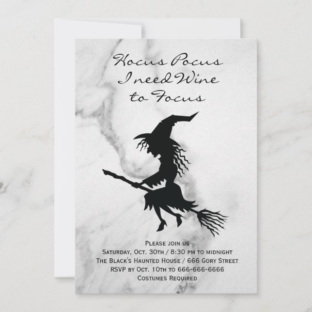 Invitación Fiesta de disfraces de Halloween para brujas (Anverso)