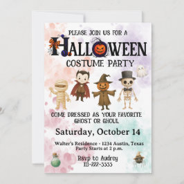 Invitación Fiesta de disfraces de Halloween para cualquier ed