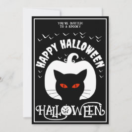 Invitación Fiesta de disfraces de Halloween para gato blanco