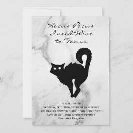 Invitación Fiesta de disfraces de Halloween para gato negro