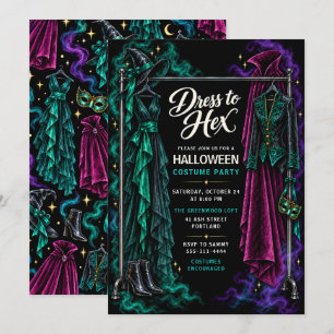 Invitación Fiesta de disfraces de Halloween para hechizar