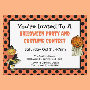 Invitación Fiesta de disfraces de Halloween para niños de cal