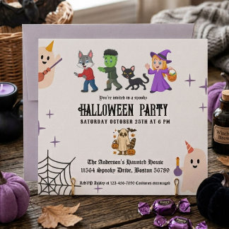 Invitación Fiesta de Disfraces de Halloween para Niños Elegan