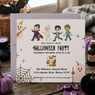 Invitación Fiesta de Disfraces de Halloween para Niños Elegan