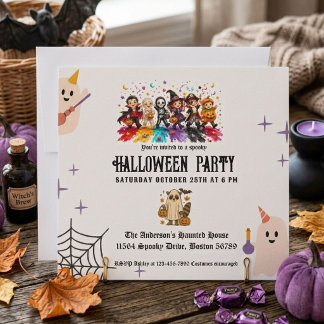 Invitación Fiesta de Disfraces de Halloween para Niños Elegan
