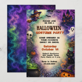 Invitación Fiesta de disfraces de Halloween para niños Espelu