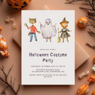 Invitación Fiesta de disfraces de Halloween para niños Minima