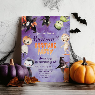 Invitación Fiesta de disfraces de Halloween para niños pequeñ