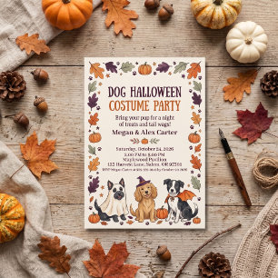 Invitación Fiesta de Disfraces de Halloween para Perros Naran