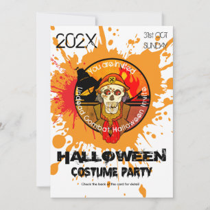 Invitación Fiesta de disfraces de Halloween para soldados zom