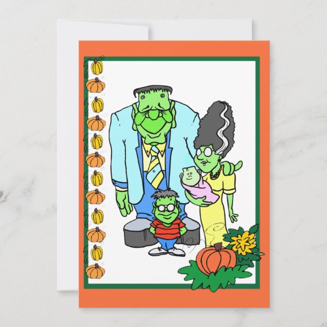 Invitación Fiesta de disfraces de Halloween para toda la fami (Anverso)