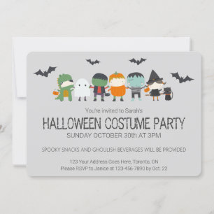 Invitación Fiesta de disfraces de Halloween para un chico lin