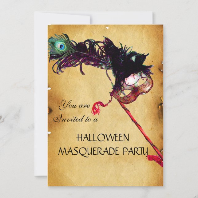 Invitación FIESTA DE DISFRACES DE HALLOWEEN, pergamino (Anverso)