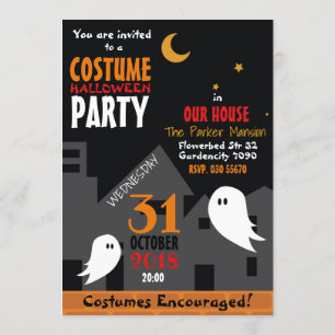 Invitación fiesta de disfraces de Halloween personalizado fan
