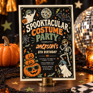 Invitación Fiesta de disfraces de Halloween Retro Spooktacula
