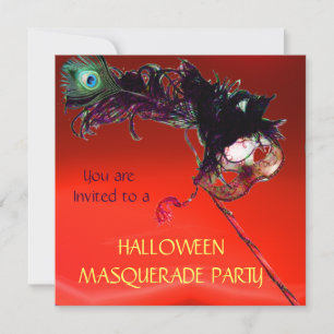 Invitación FIESTA DE DISFRACES DE HALLOWEEN, Rojo