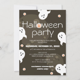 Invitación fiesta de disfraces de halloween simple y espeluzn