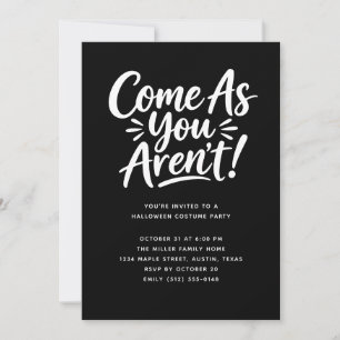 Invitación Fiesta de disfraces de Halloween 'Ven como no eres