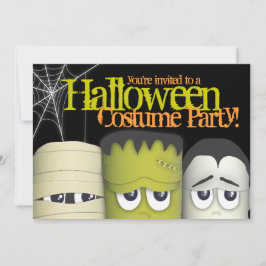 Invitación Fiesta de disfraces de Halloween y espantosos mons