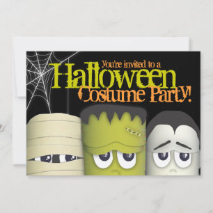 Invitación Fiesta de disfraces de Halloween y espantosos mons