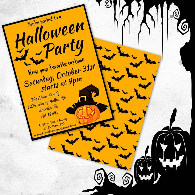 Invitación Fiesta de disfraces de Jack O'Lantern Witch Hallow (Subido por el creador)