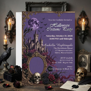 Invitación Fiesta de Disfraces de Luna Llena en Mansión Embru