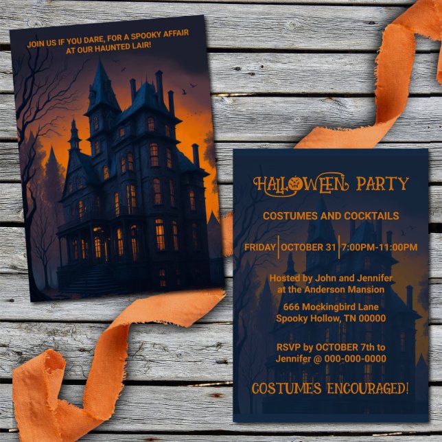 Invitación Fiesta de Disfraces de Mansión de Halloween para A (Subido por el creador)
