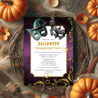 Invitación Fiesta de disfraces de mascarada de Halloween