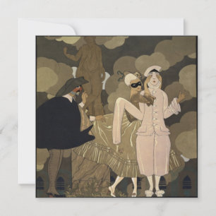 Invitación Fiesta de disfraces de máscaras con estilo Art Dec