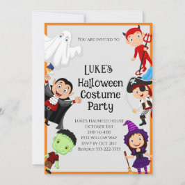 Invitación Fiesta de disfraces de niño de Halloween