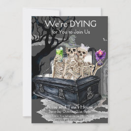 Invitación Fiesta de disfraces de parejas esqueléticas de Hal