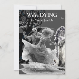 Invitación Fiesta de disfraces de parejas esqueléticas de Hal