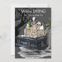 Invitación Fiesta de disfraces de parejas esqueléticas de Hal