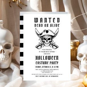 Invitación Fiesta de disfraces de Pirate Skull Halloween