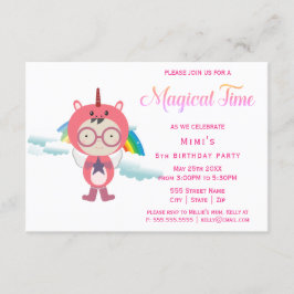 Invitación Fiesta de disfraces de Unicorn